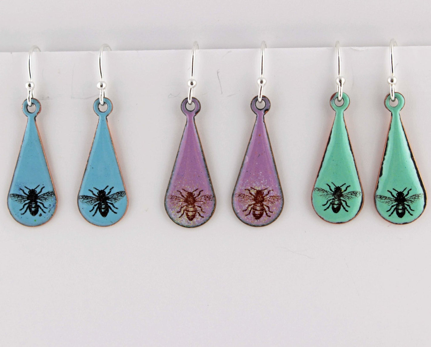 Bee Enamel Earrings - nature inspired jewellery - Katie Johnston Jewellery