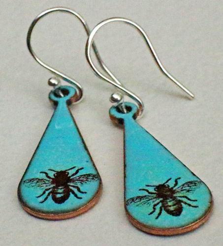 Bee Enamel Earrings - nature inspired jewellery - Katie Johnston Jewellery