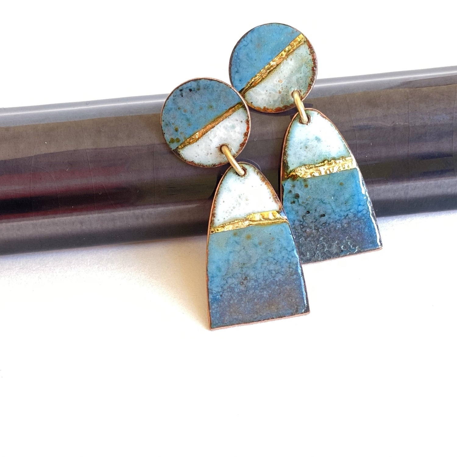 Blue Landscape swing earrings - Katie Johnston Jewellery