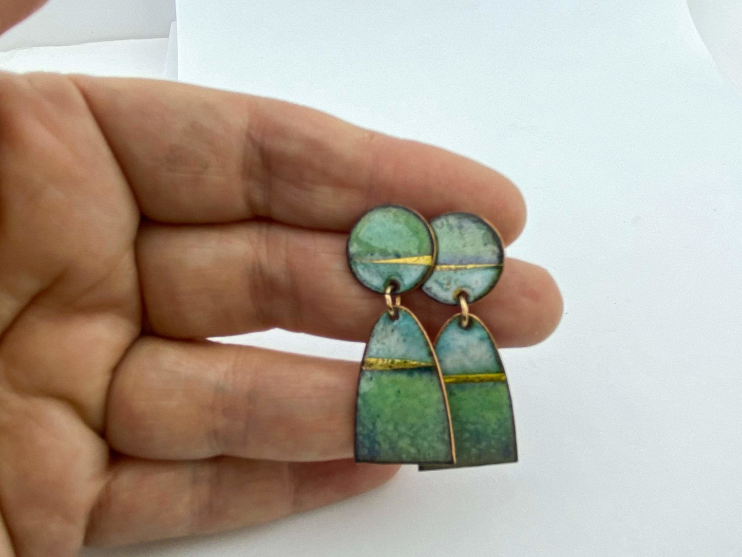 Blue Landscape swing earrings - Katie Johnston Jewellery