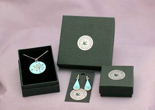 Cow parsley enamel earrings in either blue, green or lilac. - Katie Johnston Jewellery