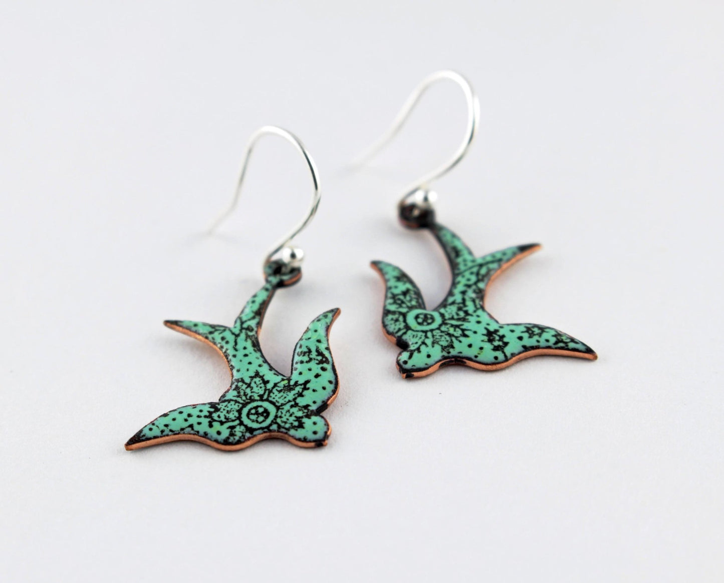 Enamel bird earrings - Katie Johnston Jewellery