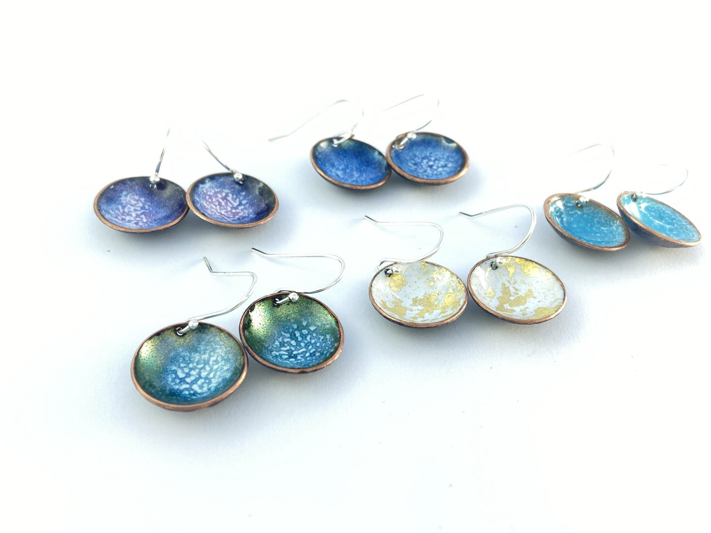 Expansion Enamel 'bowl' drop earrings - Blue - Katie Johnston Jewellery