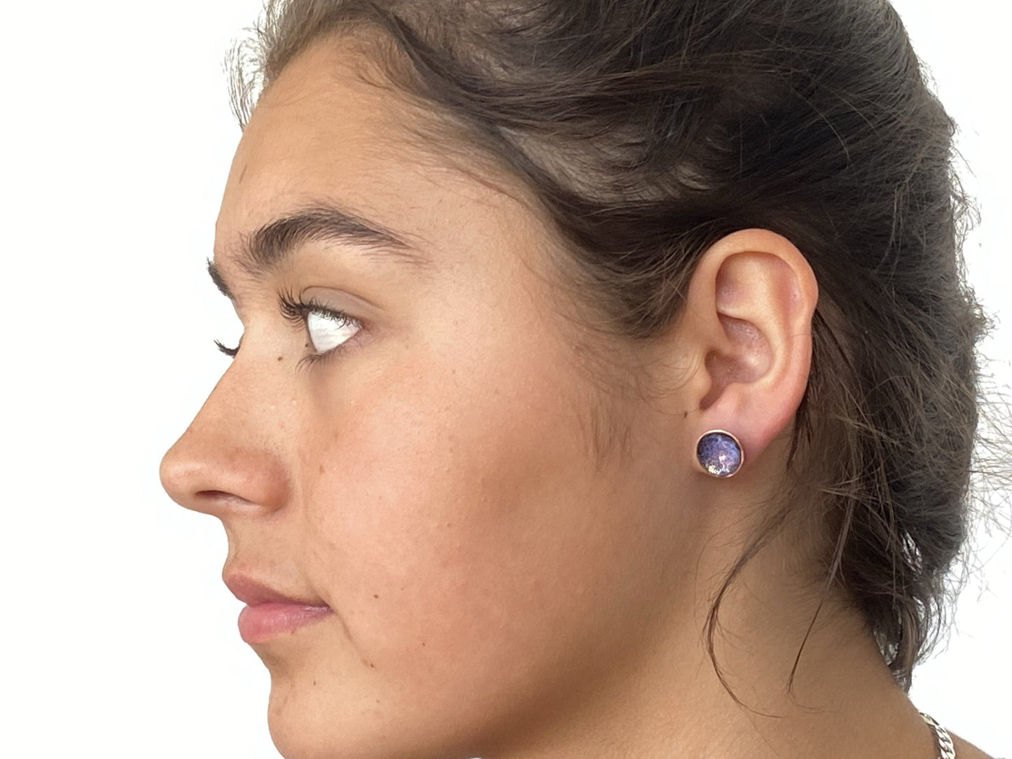 Expansion Enamel studs ‘Bowl’ earrings - blue - Katie Johnston Jewellery