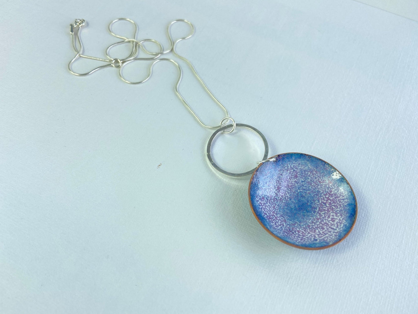 Expansion Large Bowl statement pendent on silver hoop - Katie Johnston Jewellery