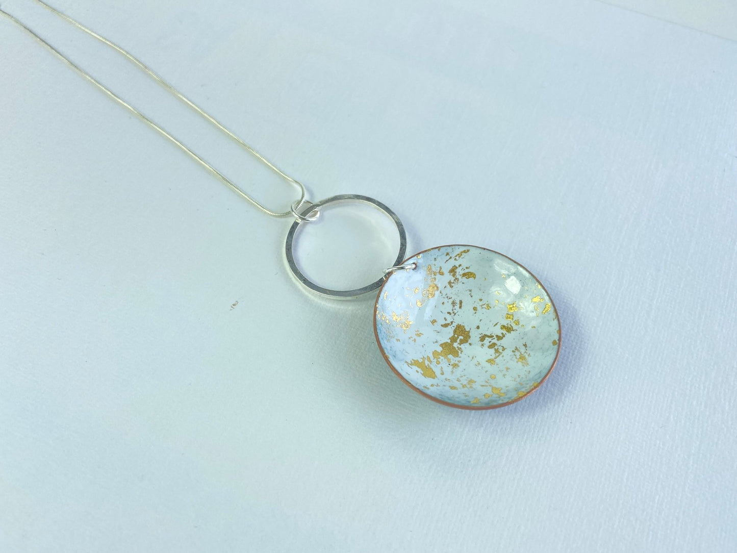 Expansion Large Bowl statement pendent on silver hoop - Katie Johnston Jewellery