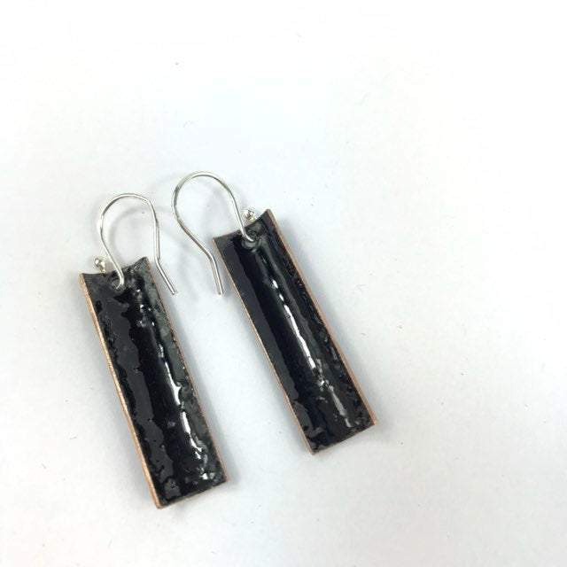 Green & gold rectangular drop earrings. - Katie Johnston Jewellery