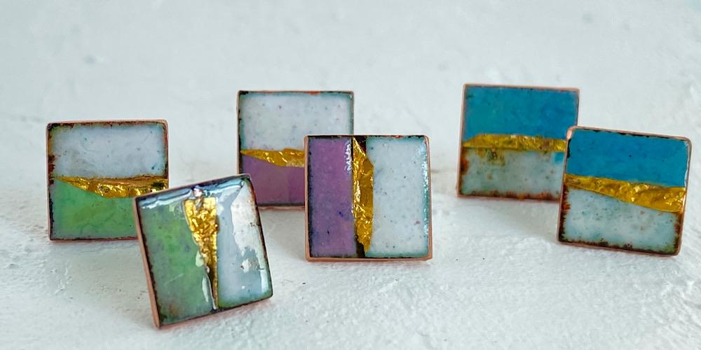 Landscape stud square earrings - Katie Johnston Jewellery