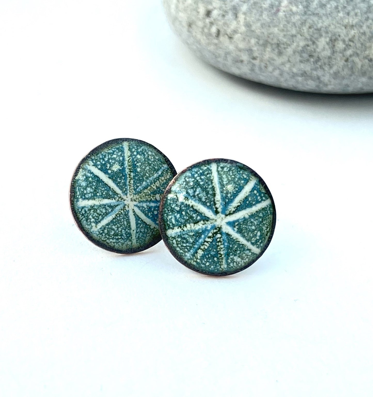 sgraffito stud enamel earrings - Katie Johnston Jewellery