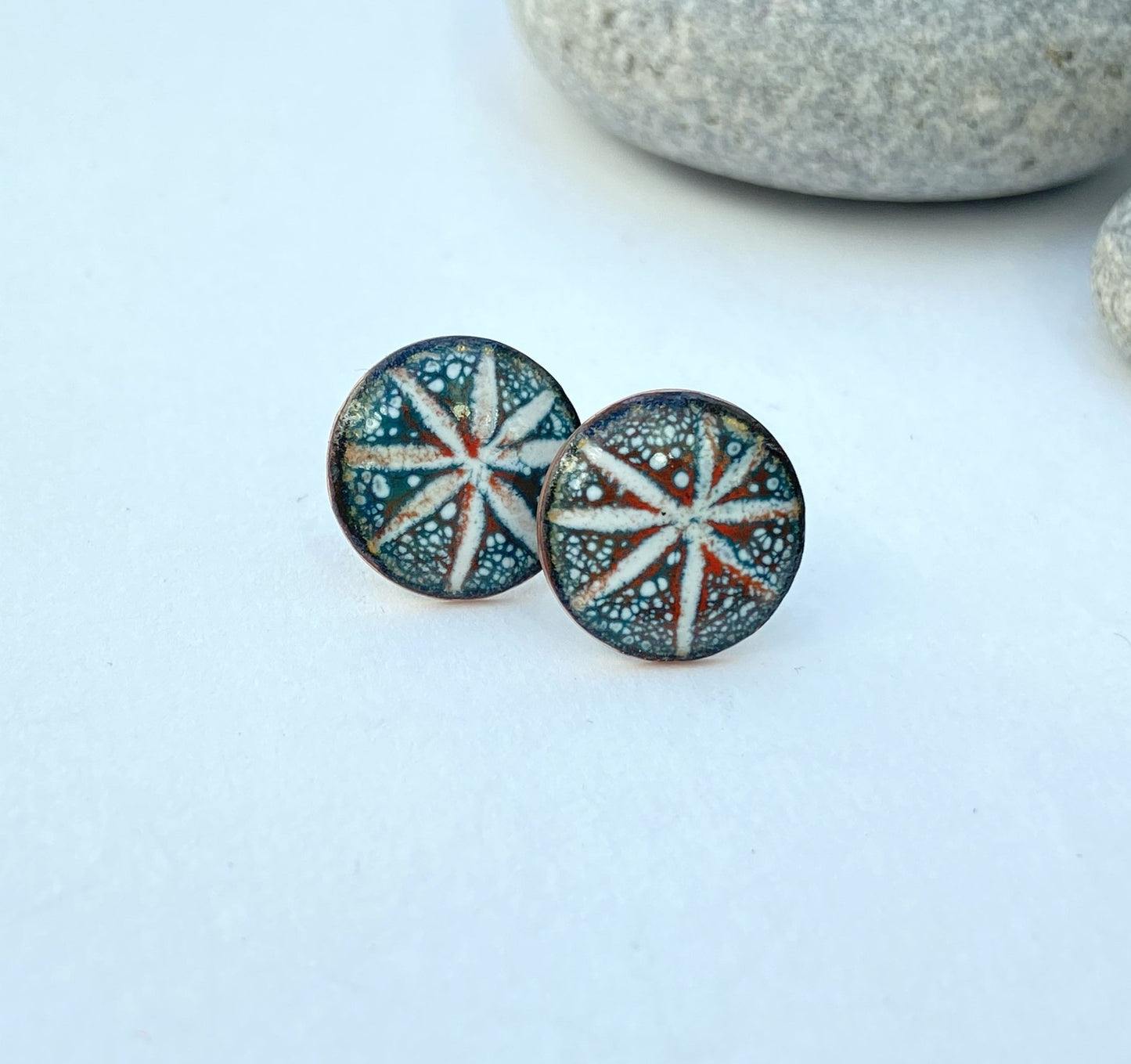 sgraffito stud enamel earrings - Katie Johnston Jewellery