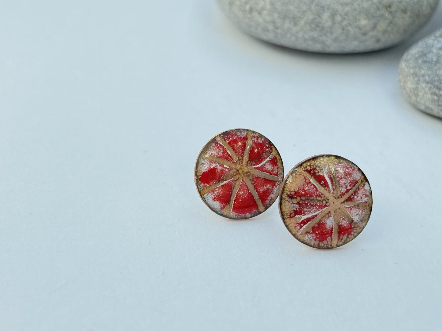 sgraffito stud enamel earrings - Katie Johnston Jewellery