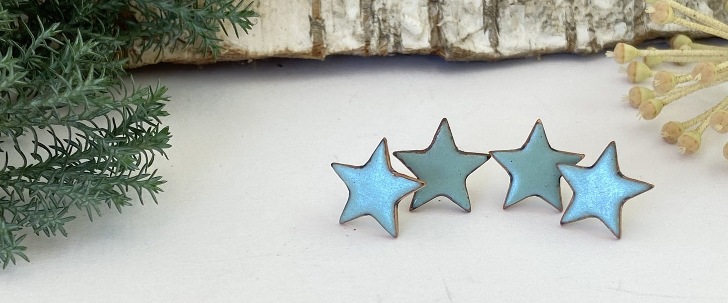 Star enamel stud earrings - Katie Johnston Jewellery