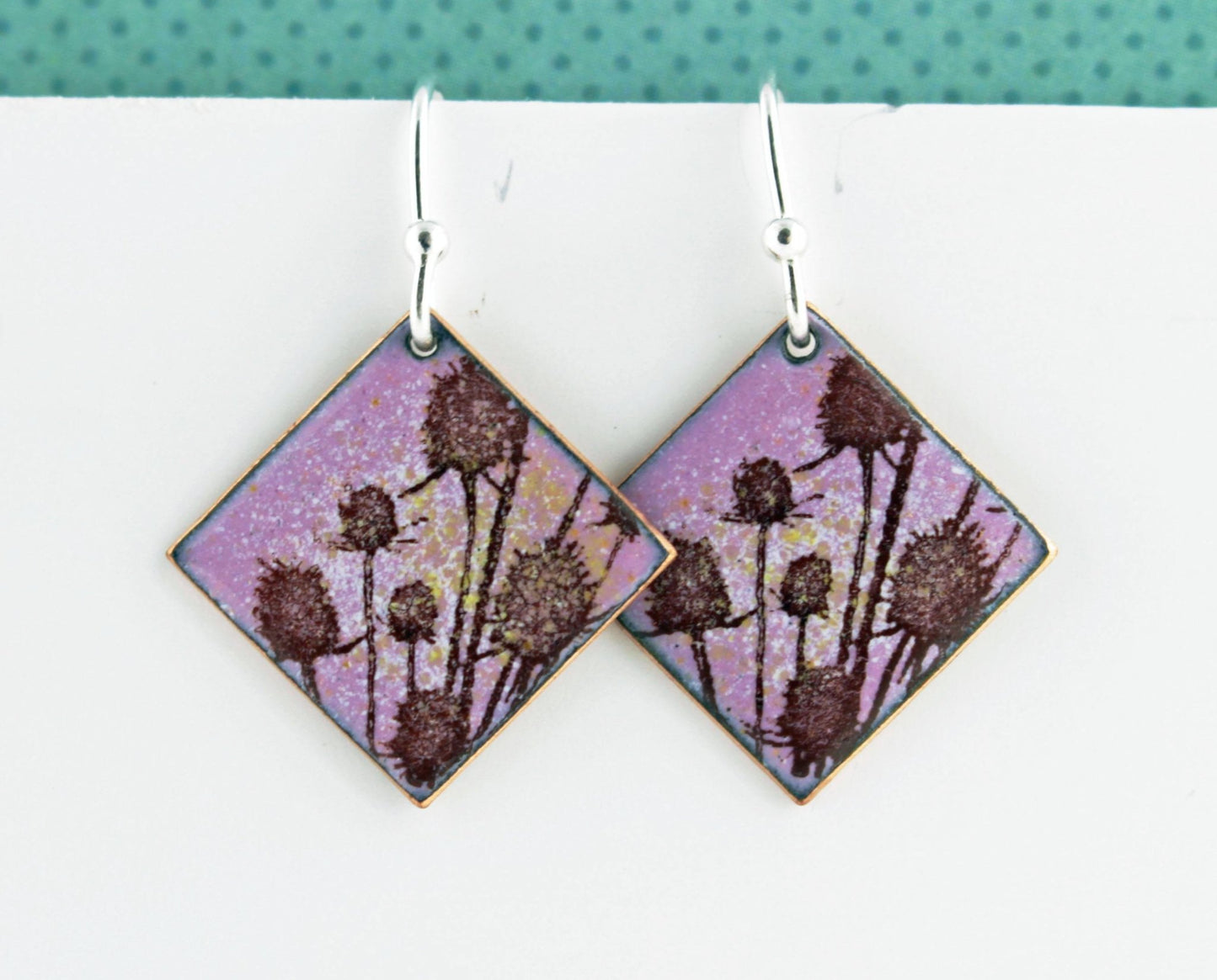 Teasel enamel earrings - Katie Johnston Jewellery
