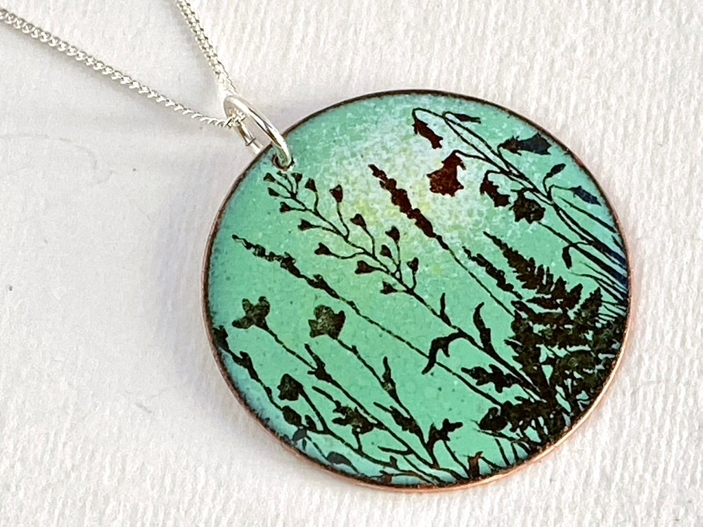 Flower Meadow Enamel Pendant