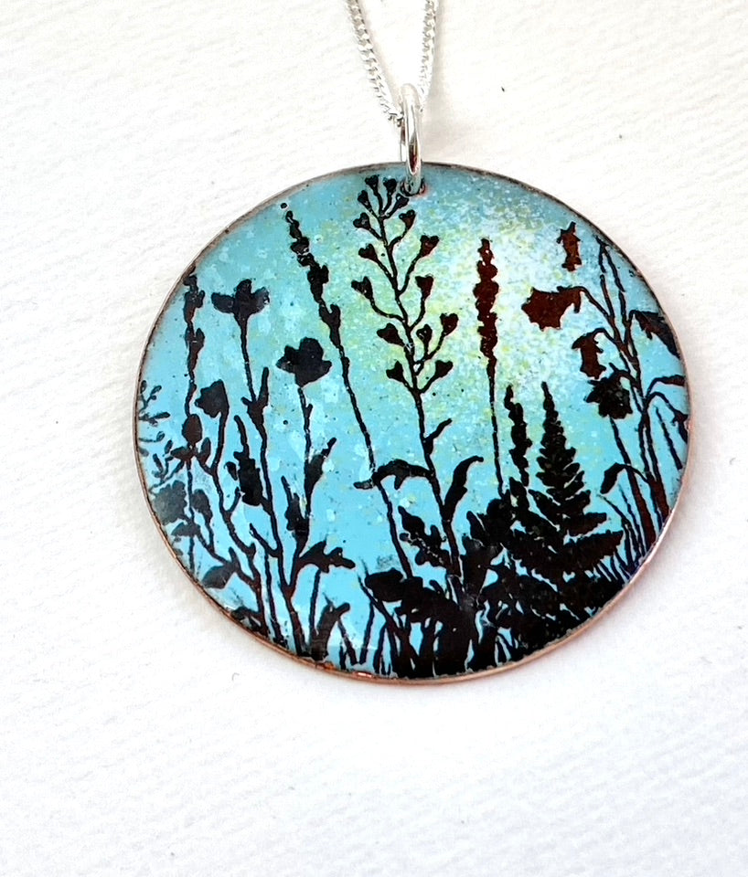 Flower Meadow Enamel Pendant