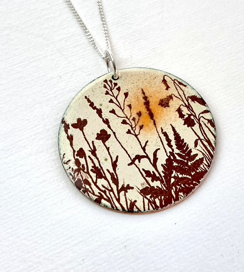 Flower Meadow Enamel Pendant