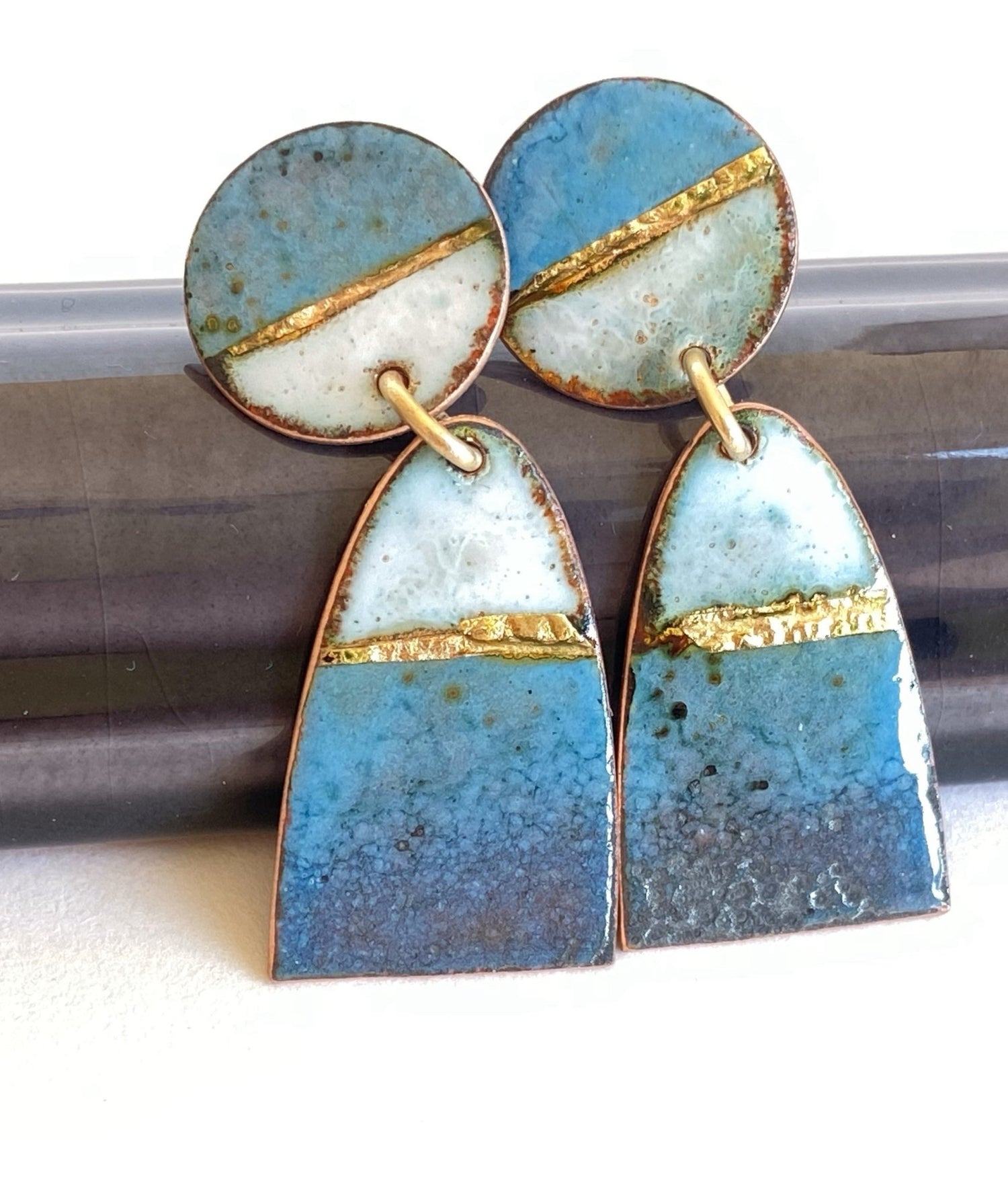 Blue Landscape swing earrings - Katie Johnston Jewellery