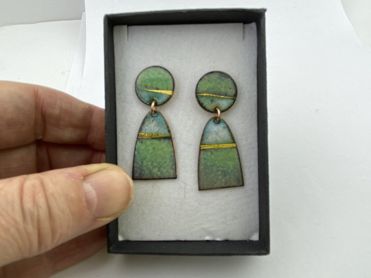 Blue Landscape swing earrings - Katie Johnston Jewellery