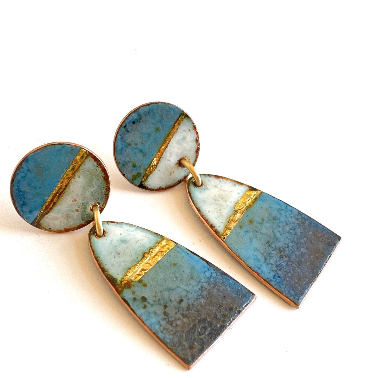 Blue Landscape swing earrings - Katie Johnston Jewellery