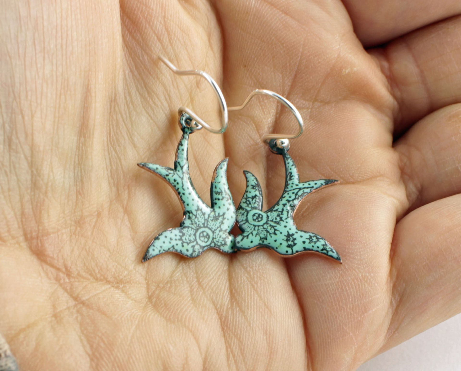 Enamel bird earrings - Katie Johnston Jewellery