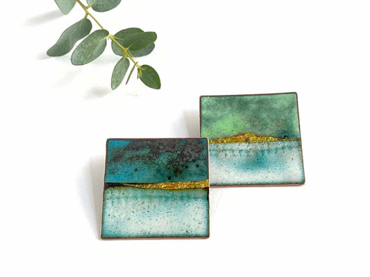 Enamel Landscape Brooch - Katie Johnston Jewellery
