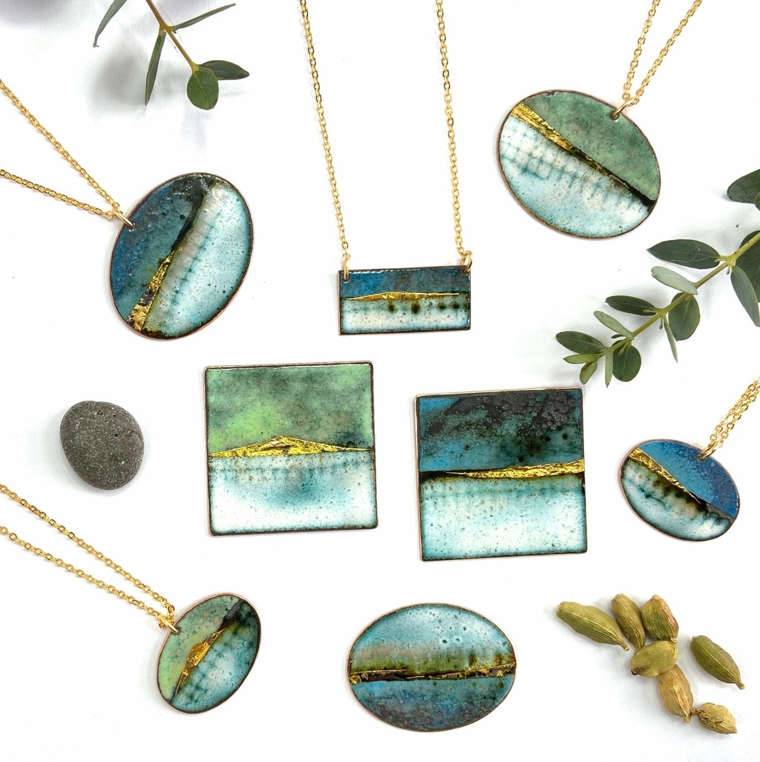 Enamel Landscape Brooch - Katie Johnston Jewellery