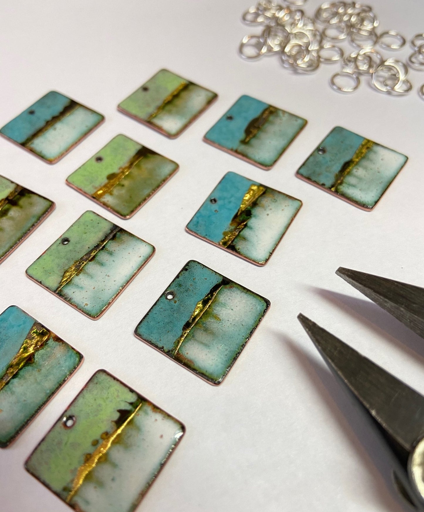 Enamel Landscape square pendant - Katie Johnston Jewellery