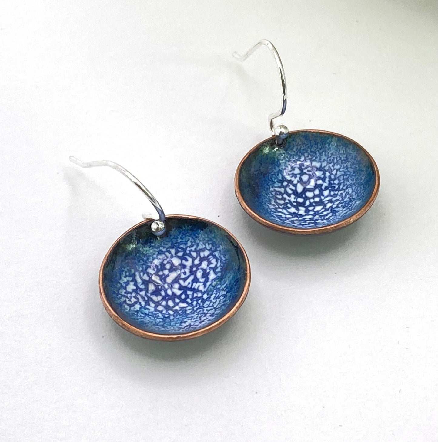 Expansion Enamel 'bowl' drop earrings - Blue - Katie Johnston Jewellery