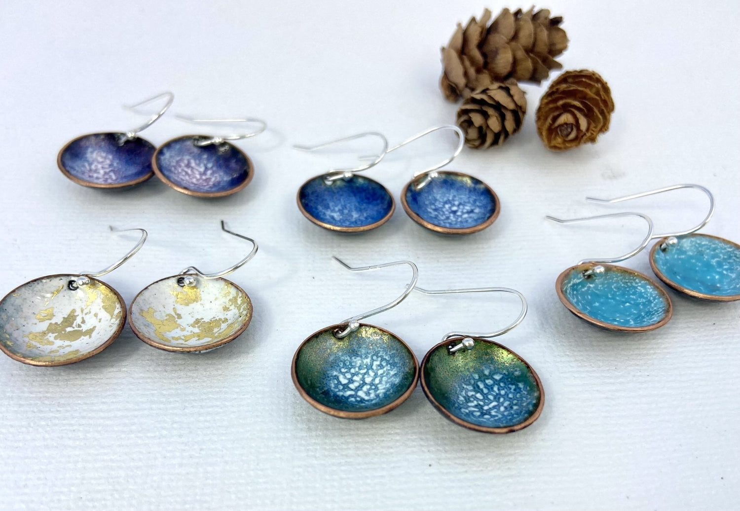 Expansion Enamel 'bowl' drop earrings (multiple colours) - Katie Johnston Jewellery