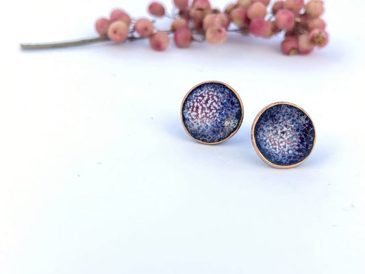 Expansion Enamel studs ‘Bowl’ earrings - ruby - Katie Johnston Jewellery