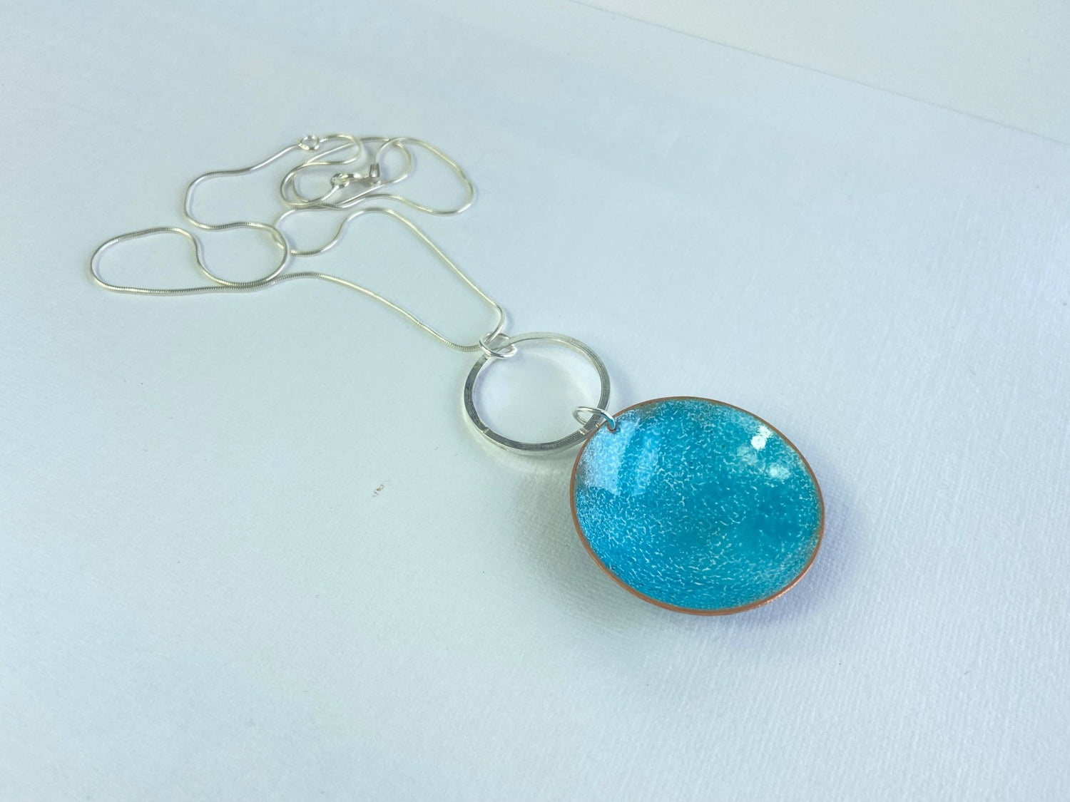 Expansion Large Bowl statement pendent on silver hoop - Katie Johnston Jewellery
