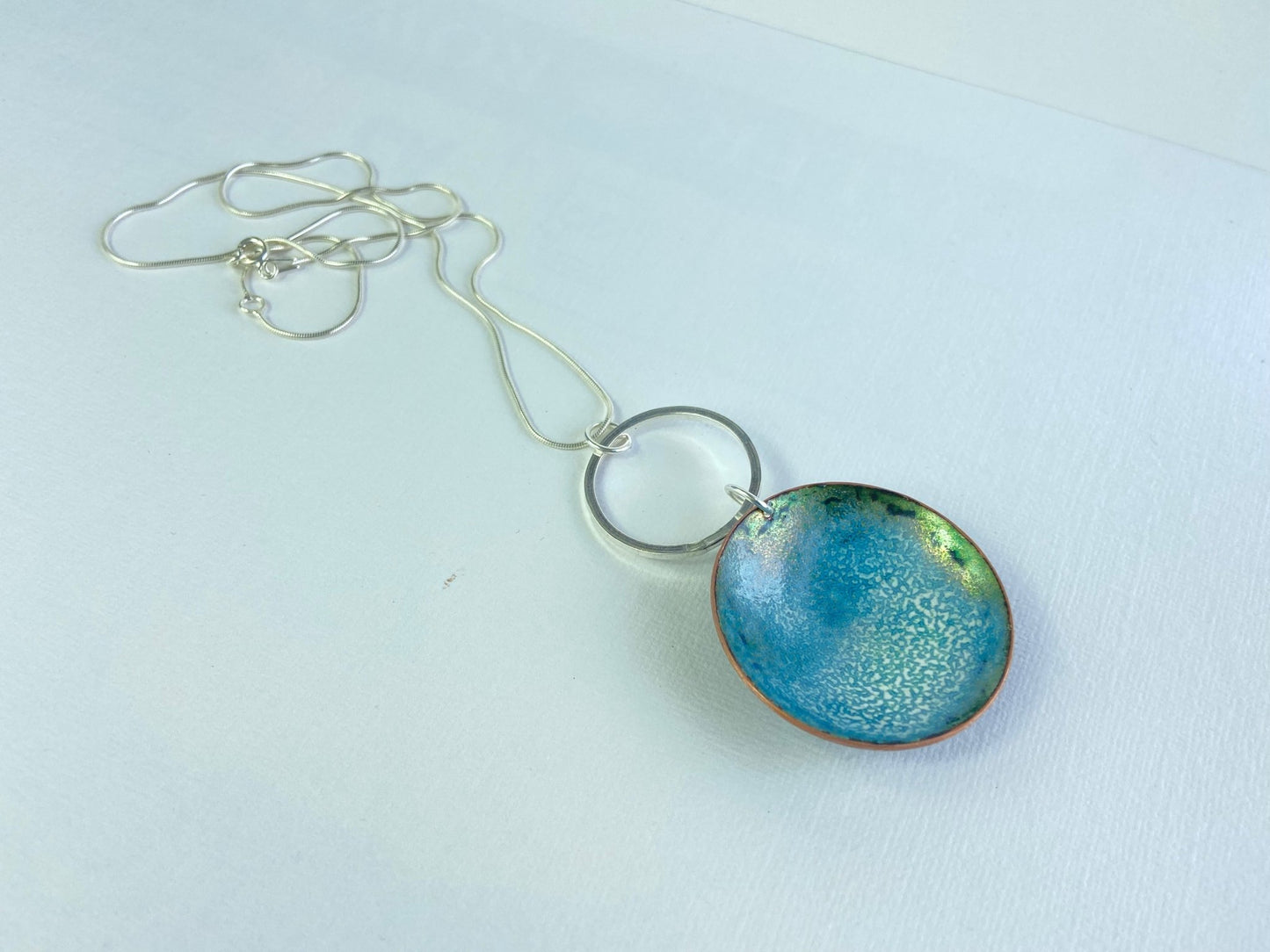 Expansion Large Bowl statement pendent on silver hoop - Katie Johnston Jewellery