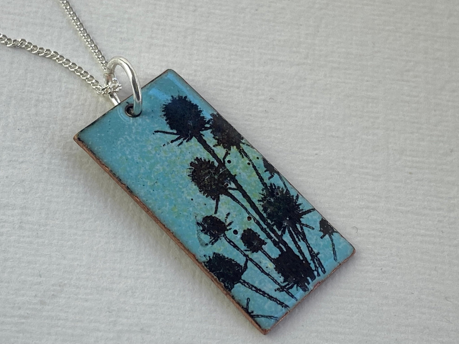 Hedgerow - Teasel enamel pendant - Katie Johnston Jewellery