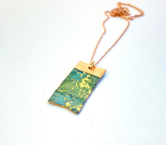 Ripple Seascape enamel textured pendant