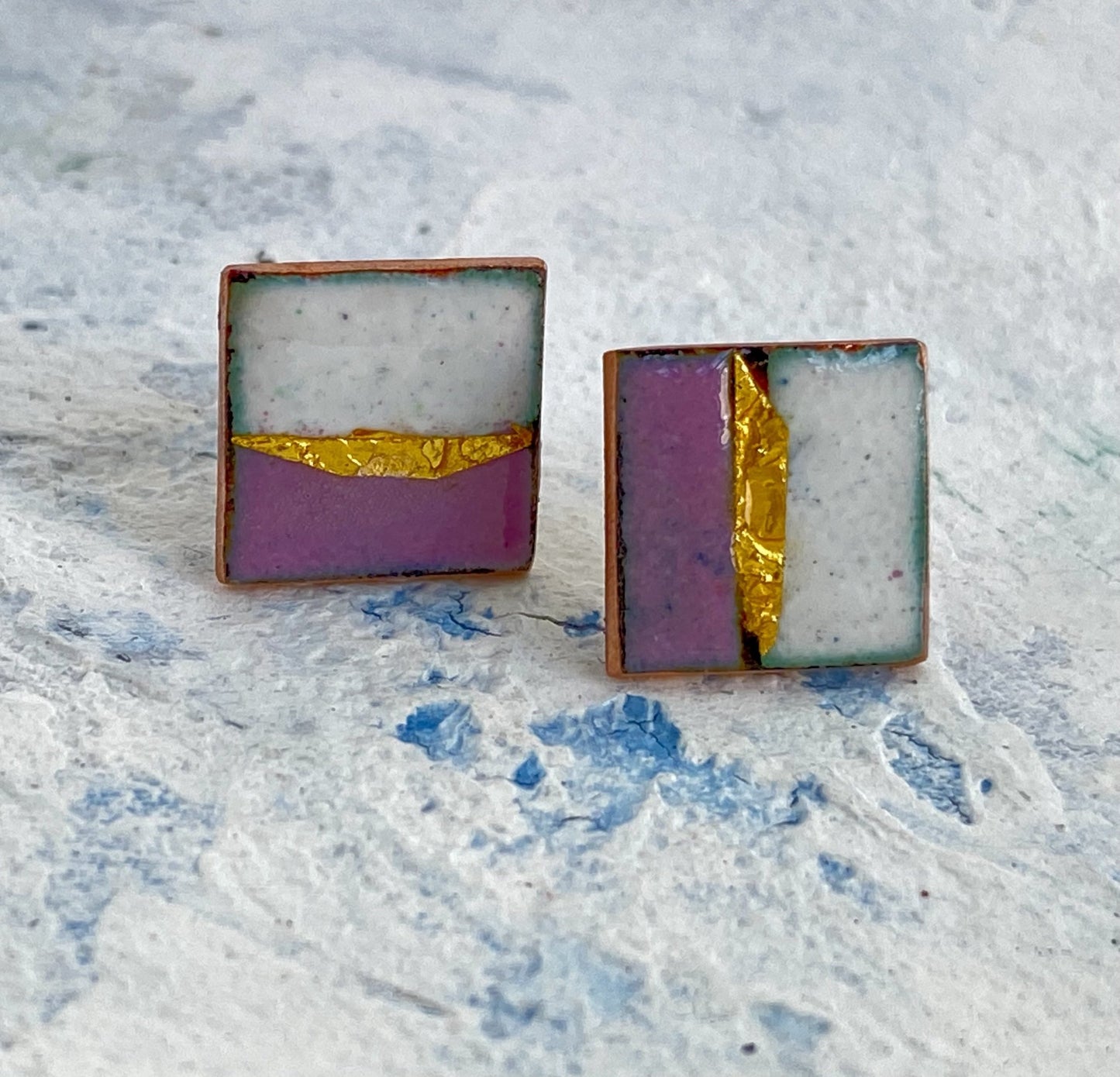 Landscape stud square earrings - Katie Johnston Jewellery