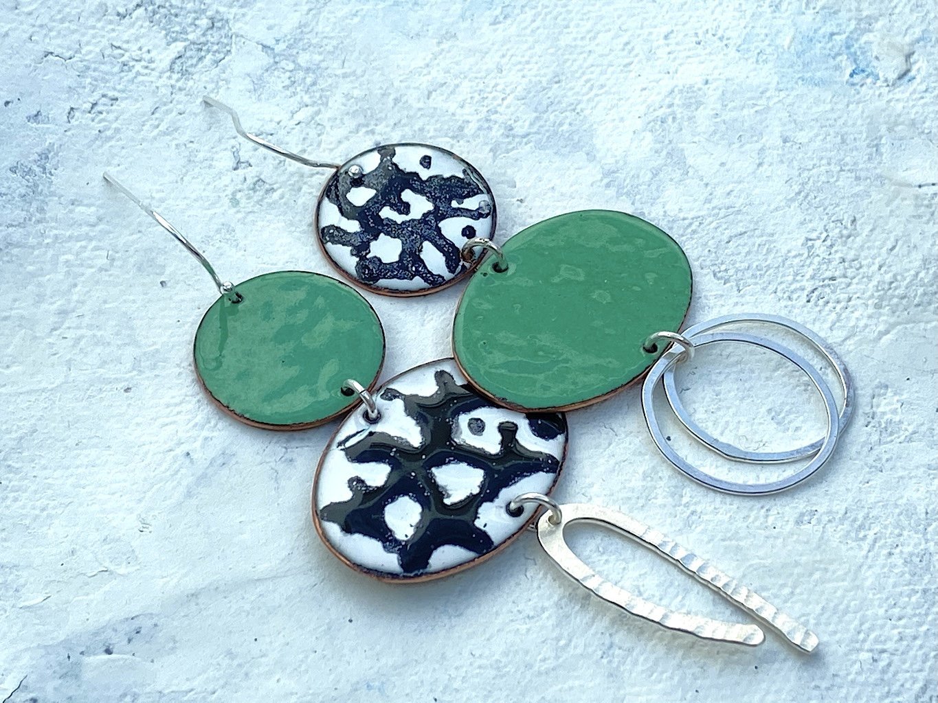 Mismatch Enamel Statement Earrings - Katie Johnston Jewellery