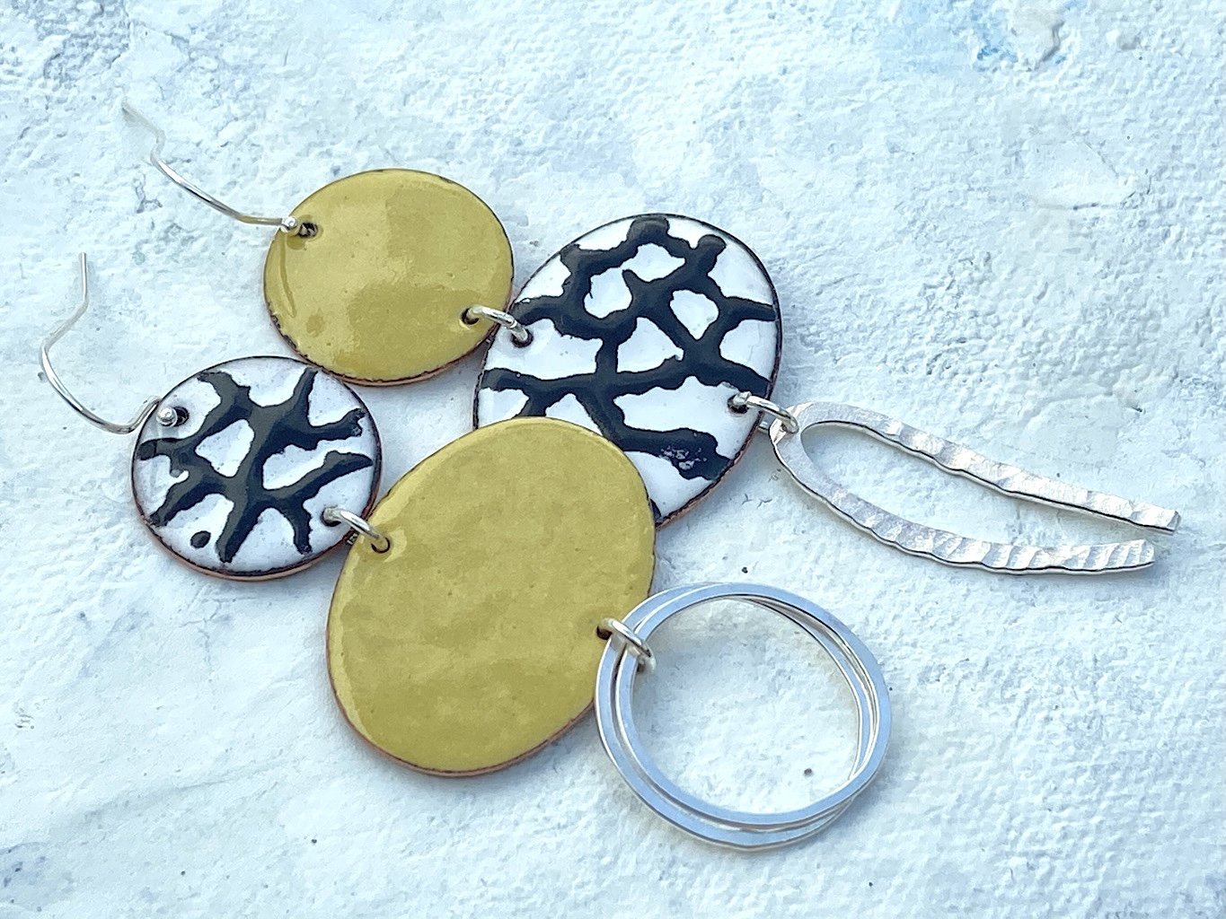 Mismatch Enamel Statement Earrings - Katie Johnston Jewellery