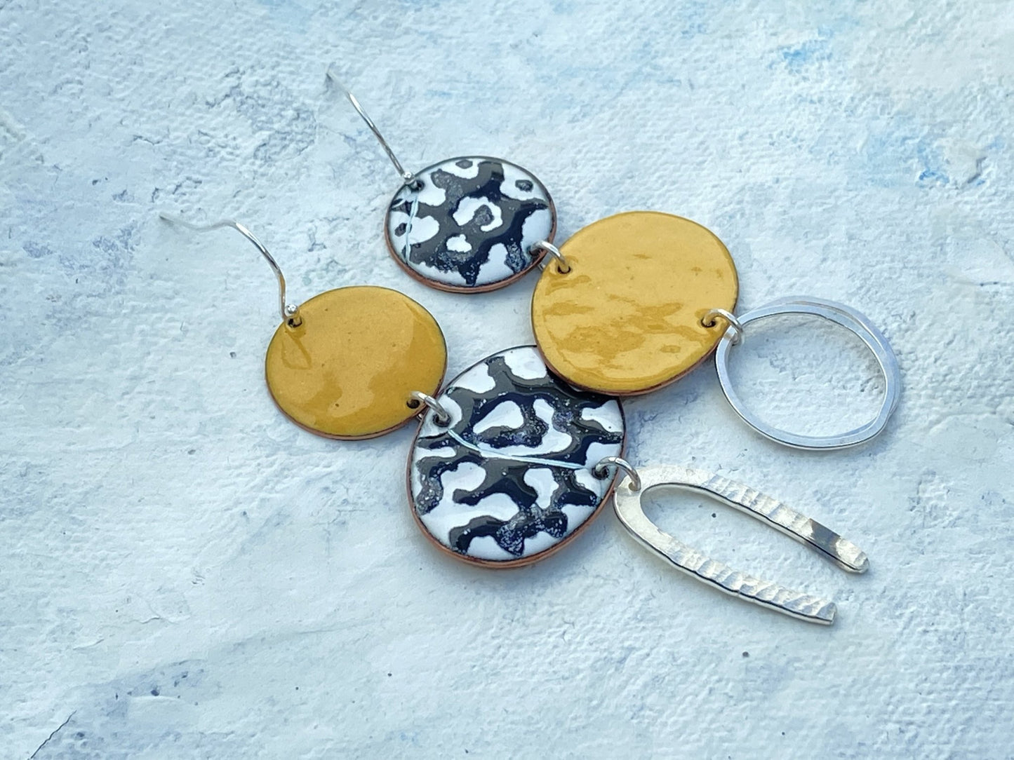 Mismatch Enamel Statement Earrings - Katie Johnston Jewellery