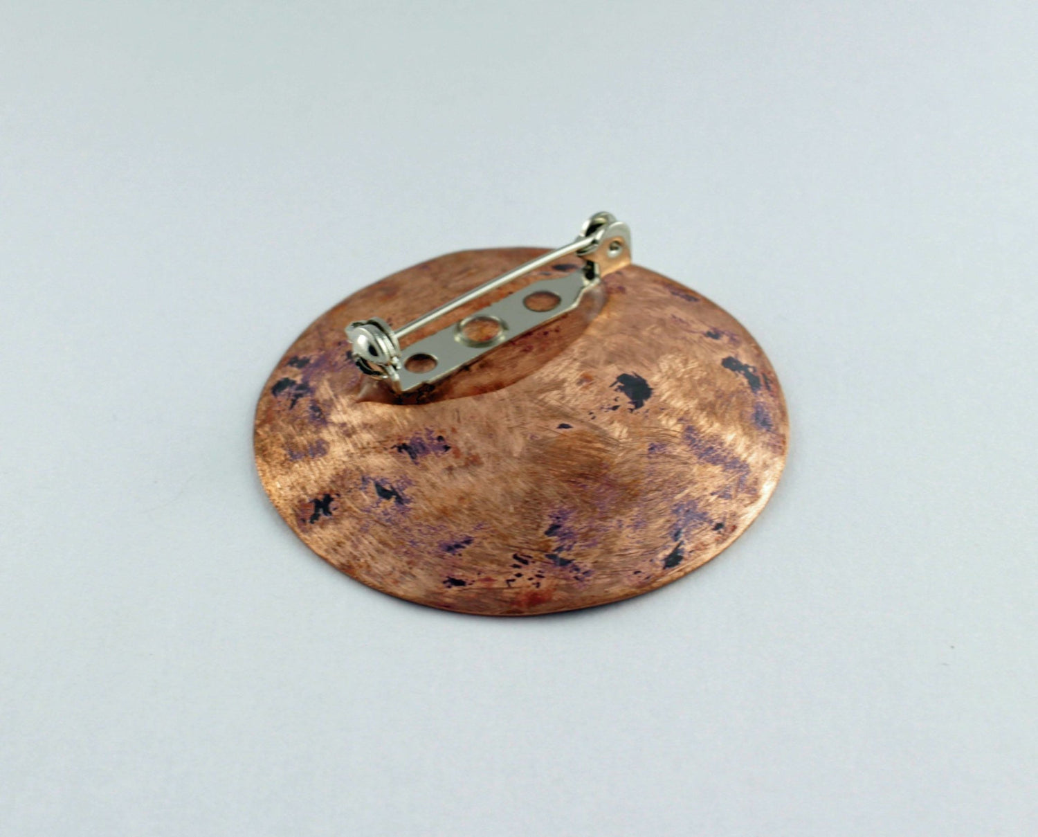 Sgraffito brooch - Enamel pattern circular brooch - large white round enamel pin -White scribble enamel brooch - Katie Johnston Jewellery