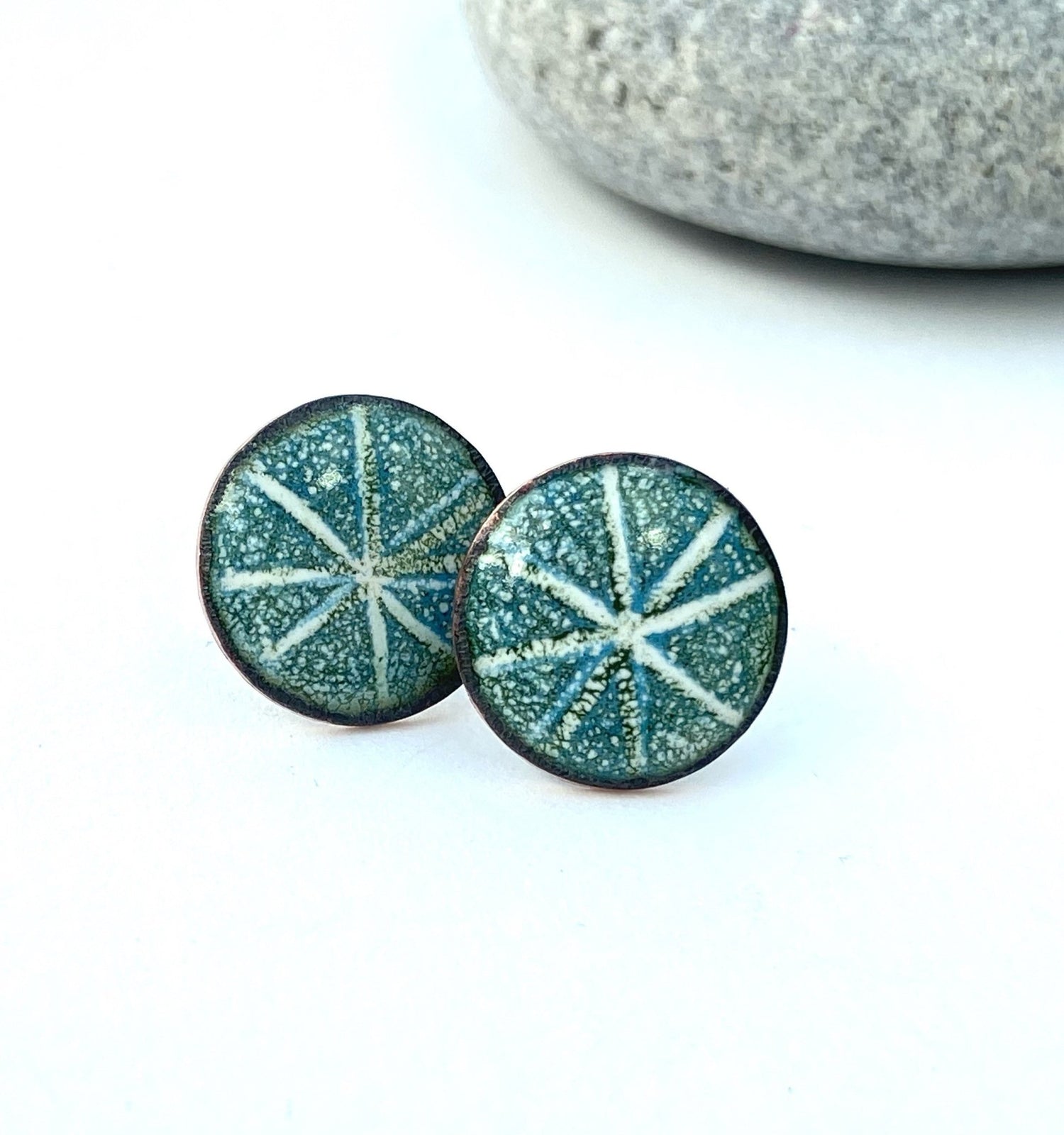 sgraffito stud enamel earrings - Katie Johnston Jewellery
