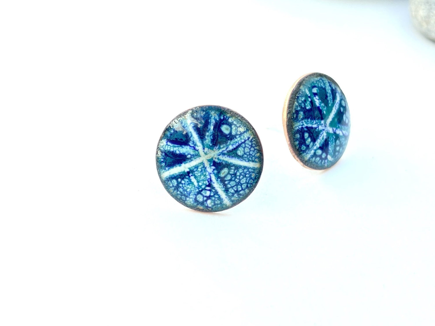 sgraffito stud enamel earrings - Katie Johnston Jewellery