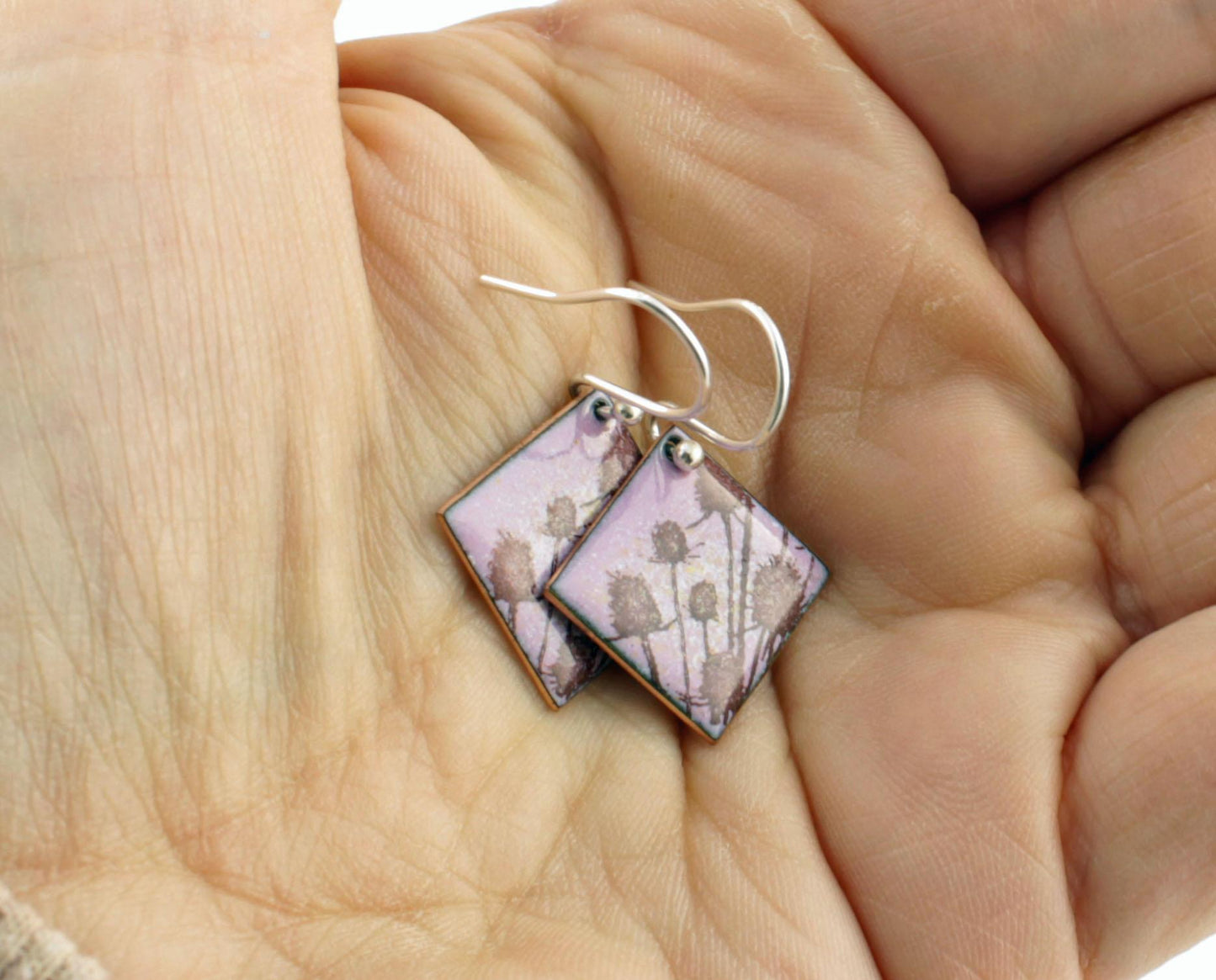 Teasel enamel earrings - Katie Johnston Jewellery