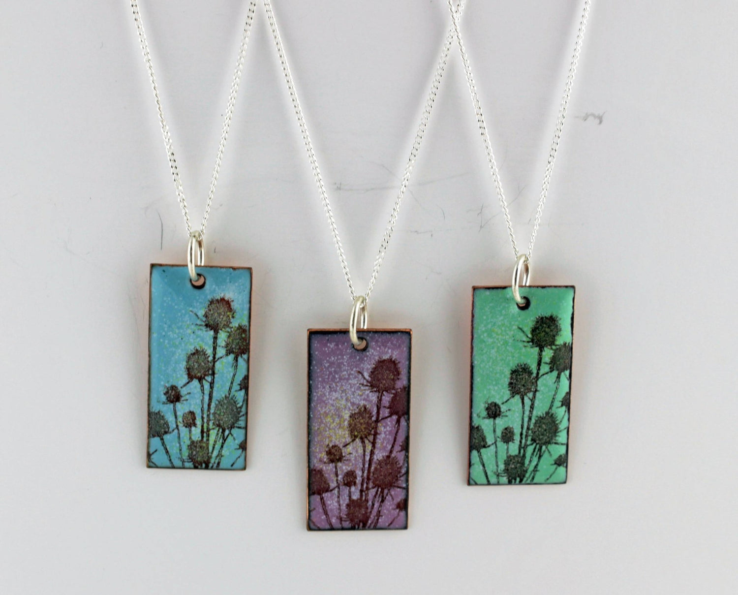 Teasel enamel pendant - Katie Johnston Jewellery
