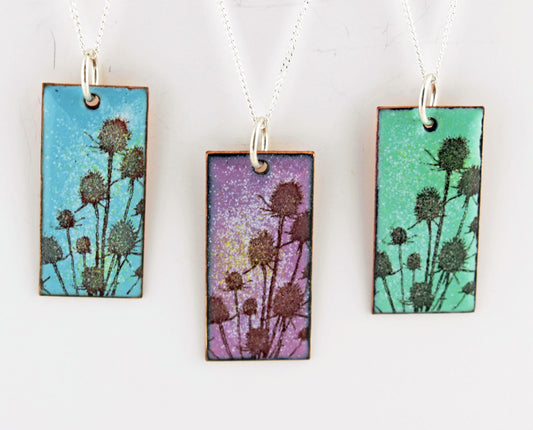 Teasel enamel pendant - Katie Johnston Jewellery