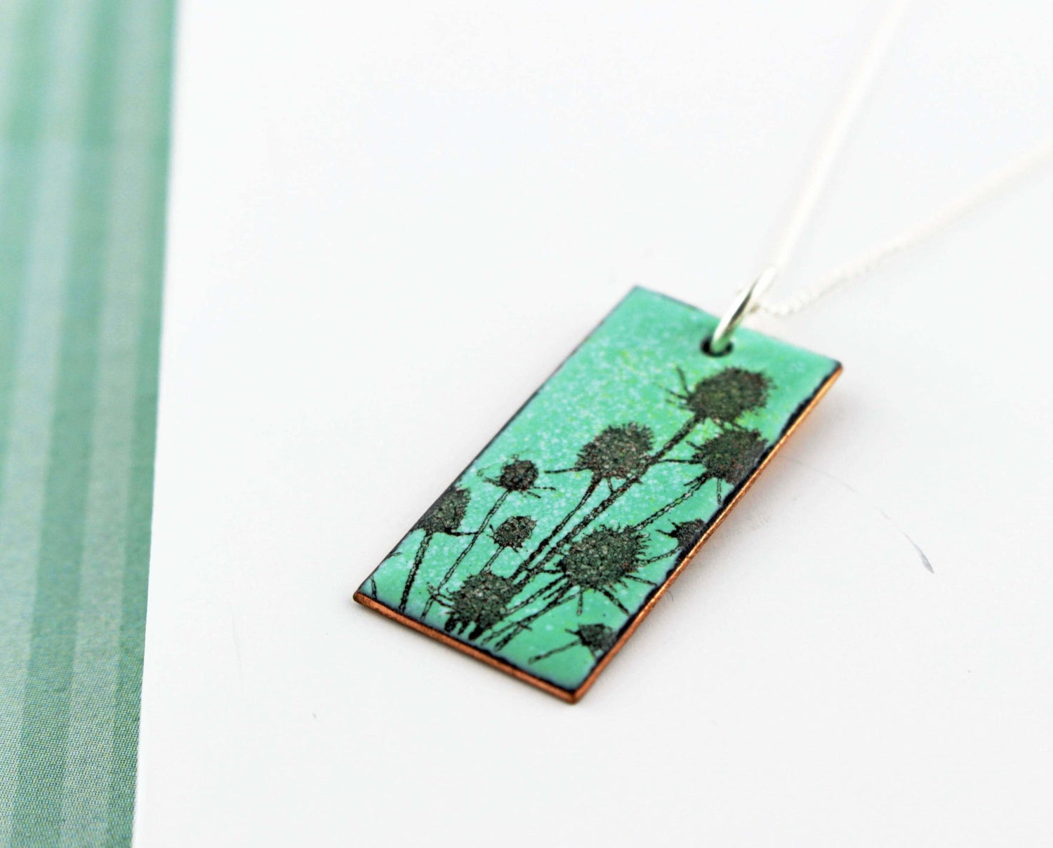 Teasel enamel pendant - Katie Johnston Jewellery