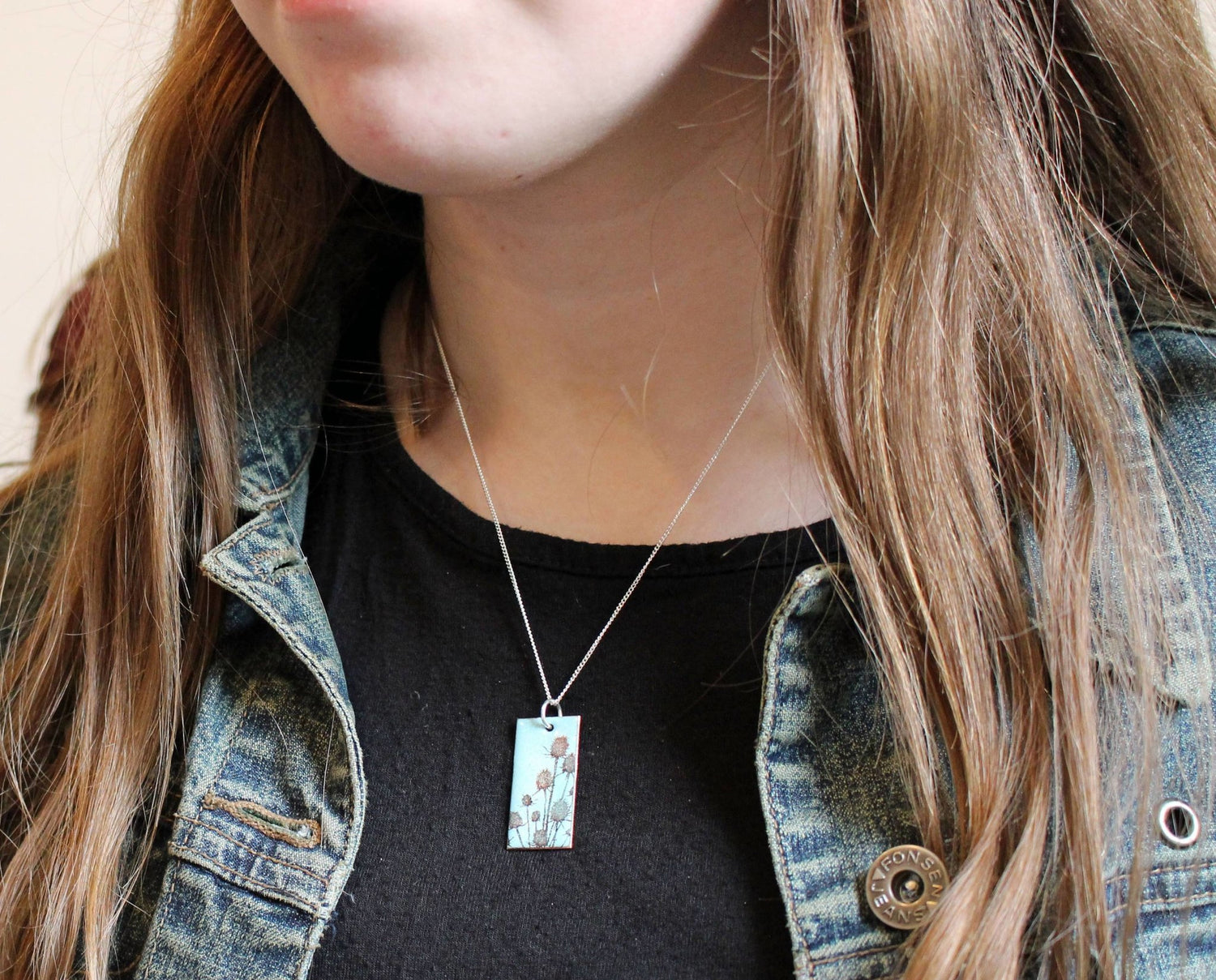 Teasel enamel pendant - Katie Johnston Jewellery